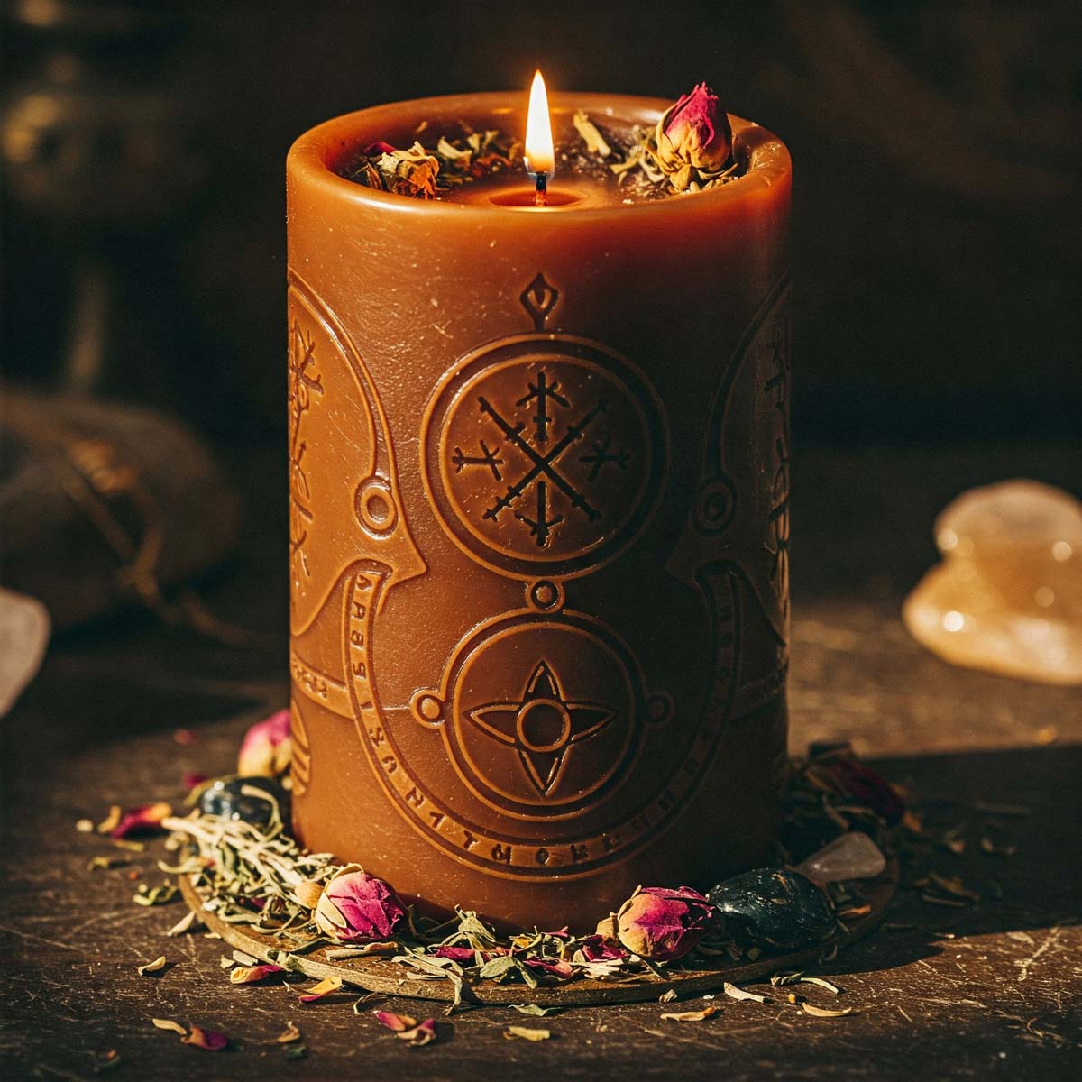 brown spell candle