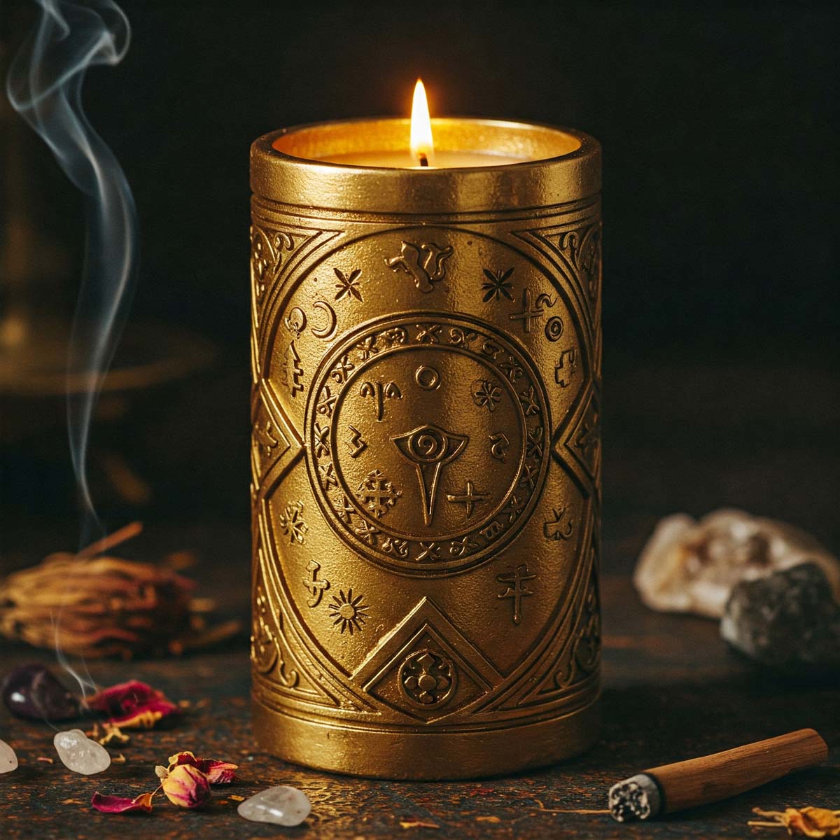gold spell candle