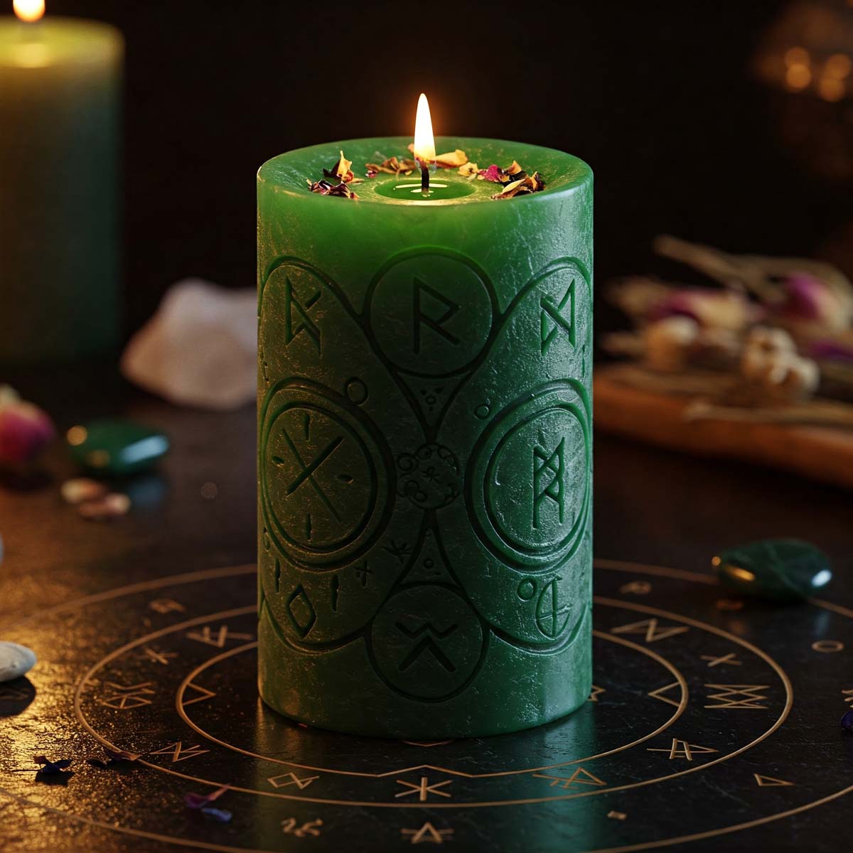 green spell candle