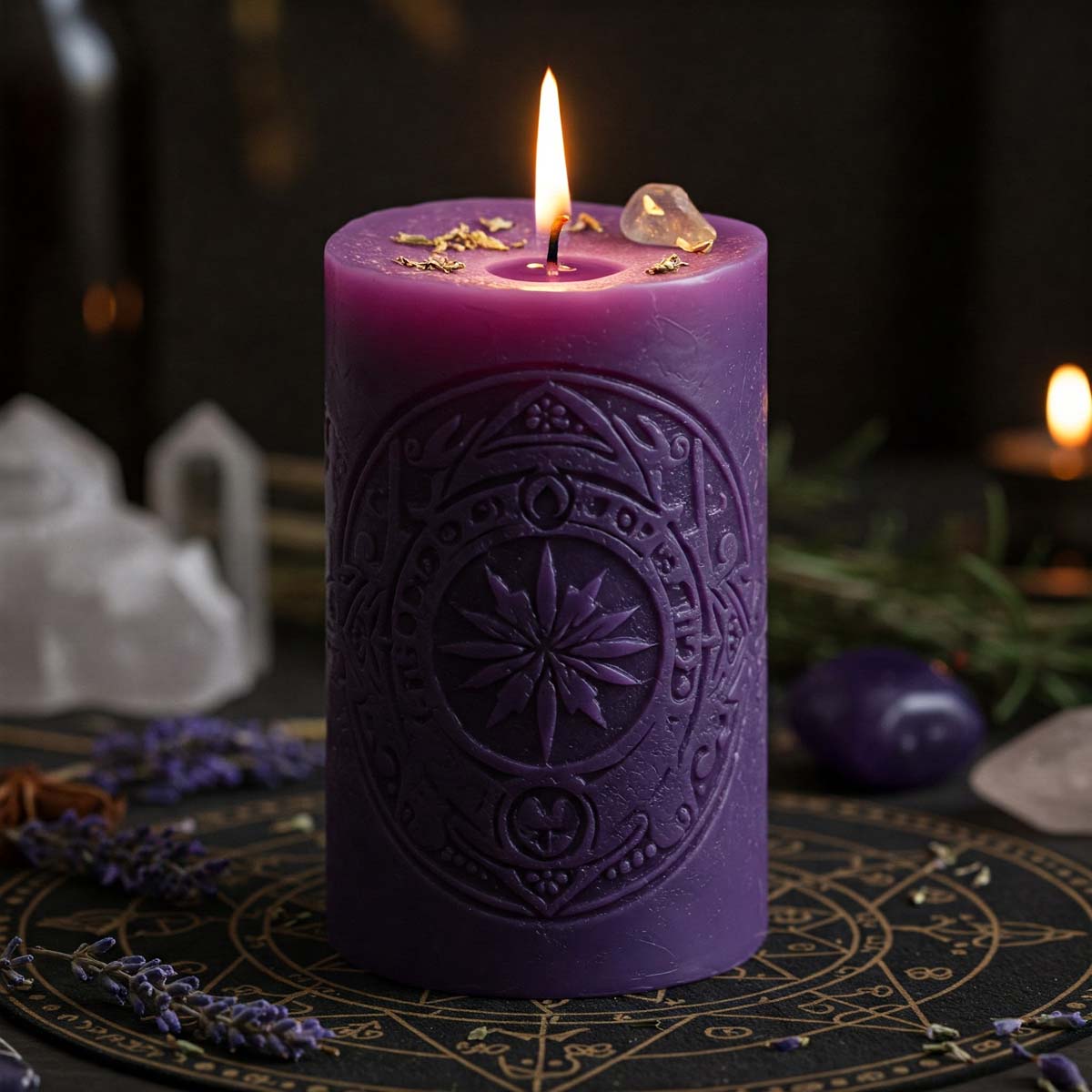 purple spell candle