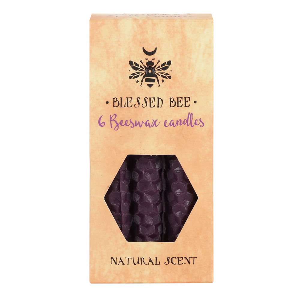 Set of 6 Purple Beeswax Spell Candles1