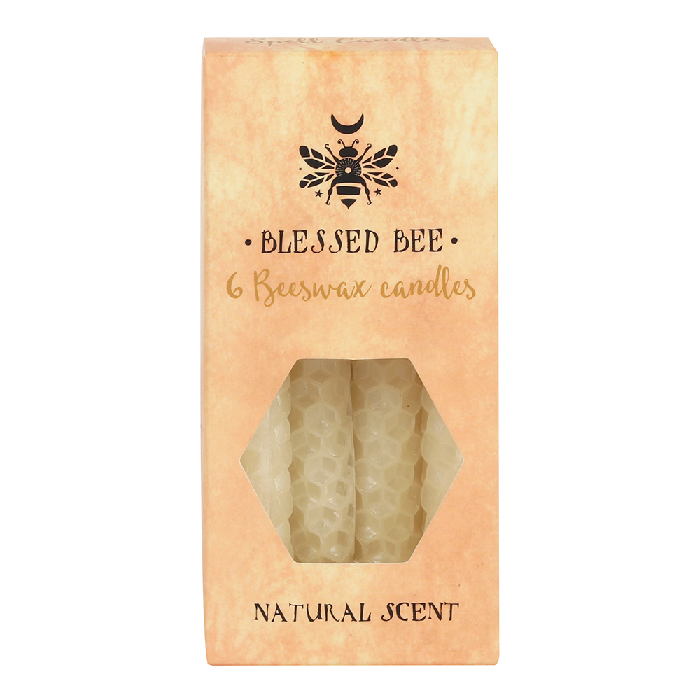 Set of 6 Cream Beeswax Spell Candles1