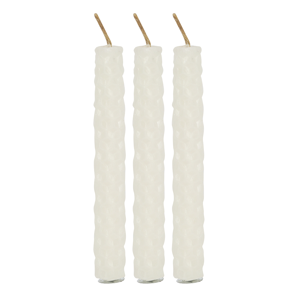 Set of 6 Cream Beeswax Spell Candles3