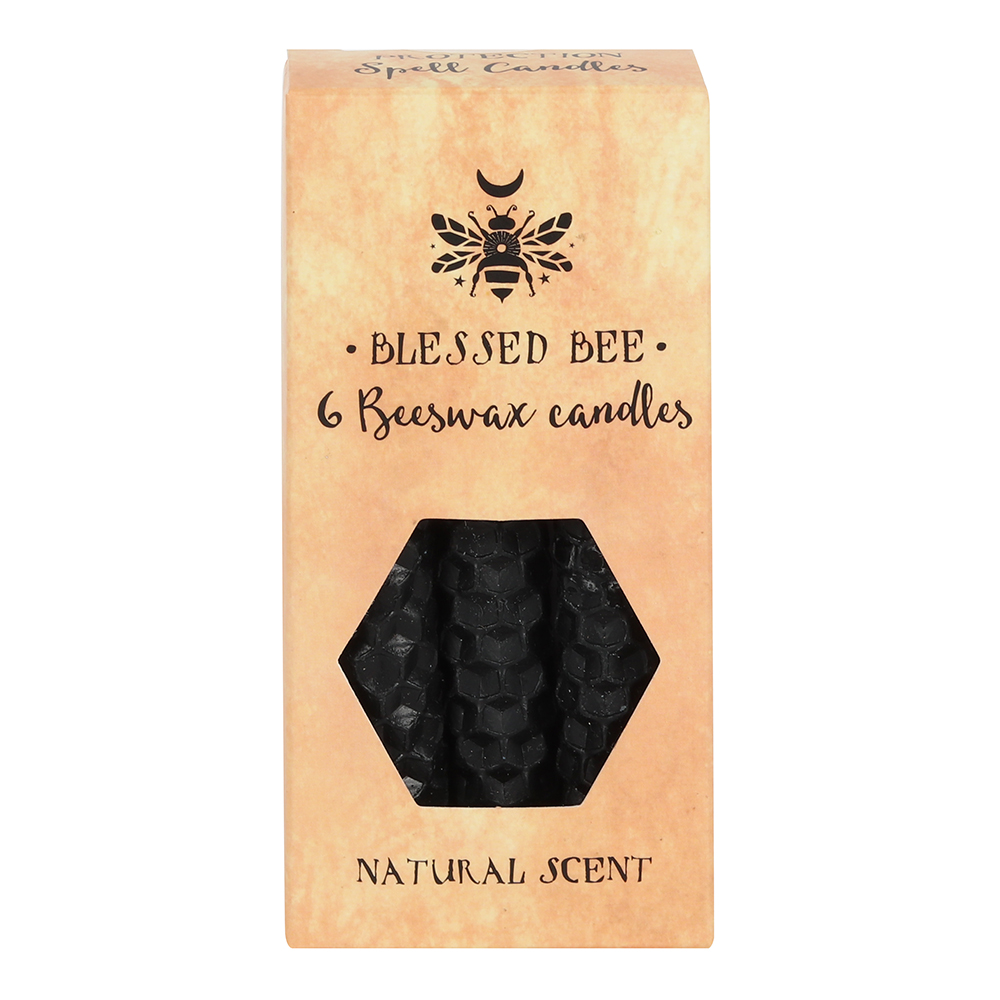 Set of 6 Black Beeswax Spell Candles1