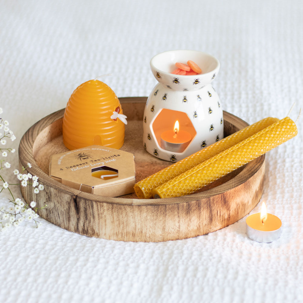 Set of 3 Beeswax Dinner Candles5