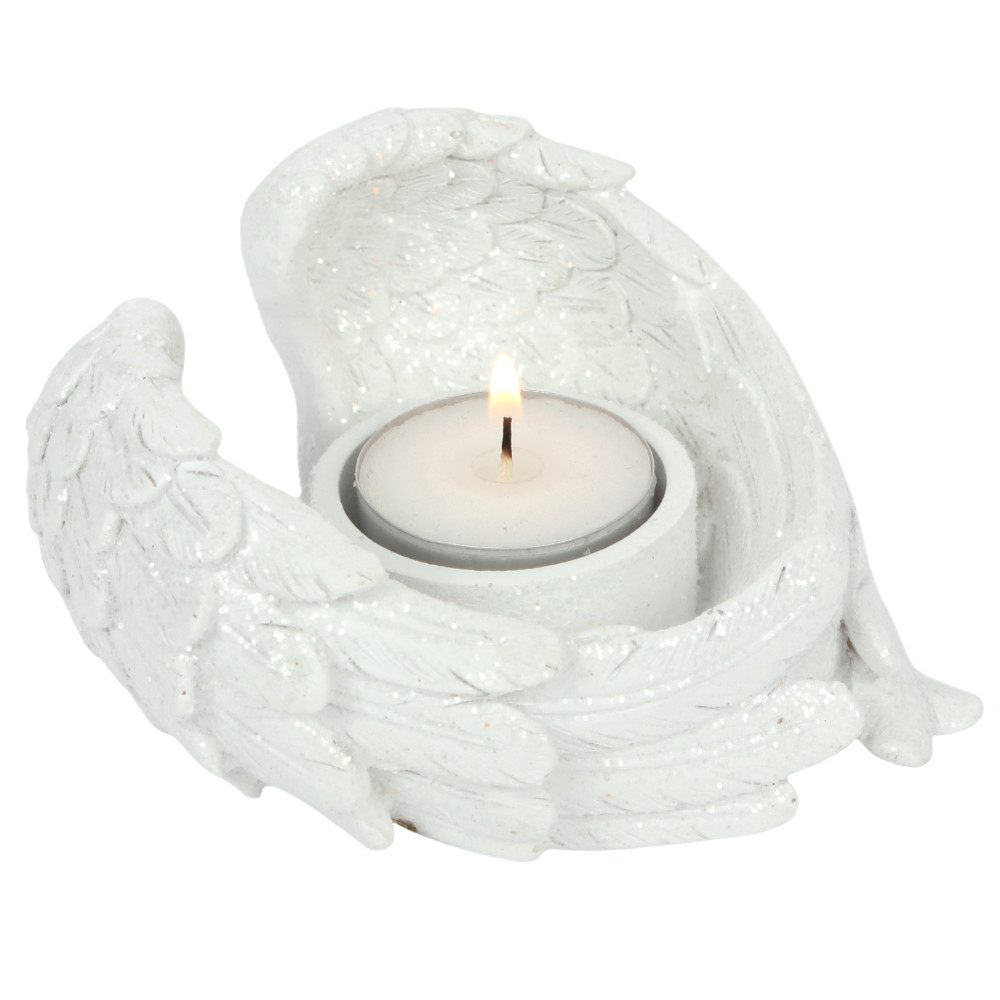 Glitter Angel Wing Candle Holder1