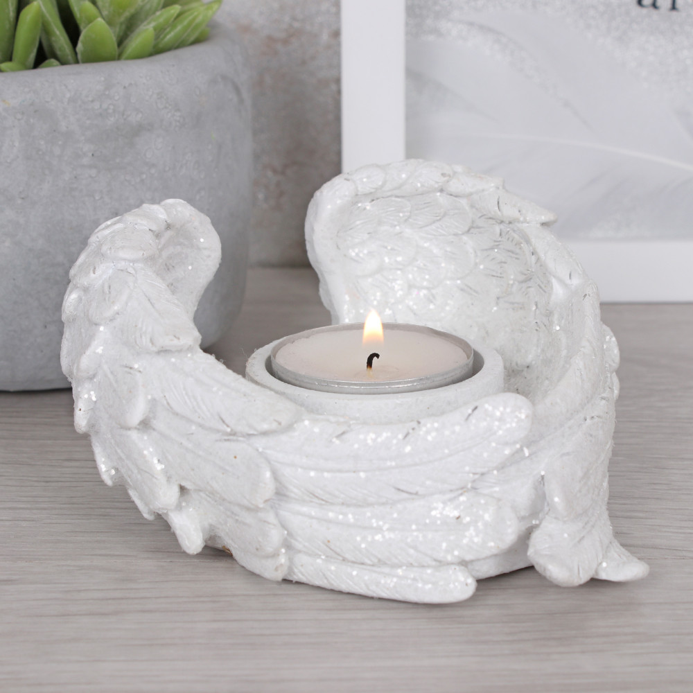 Glitter Angel Wing Candle Holder2