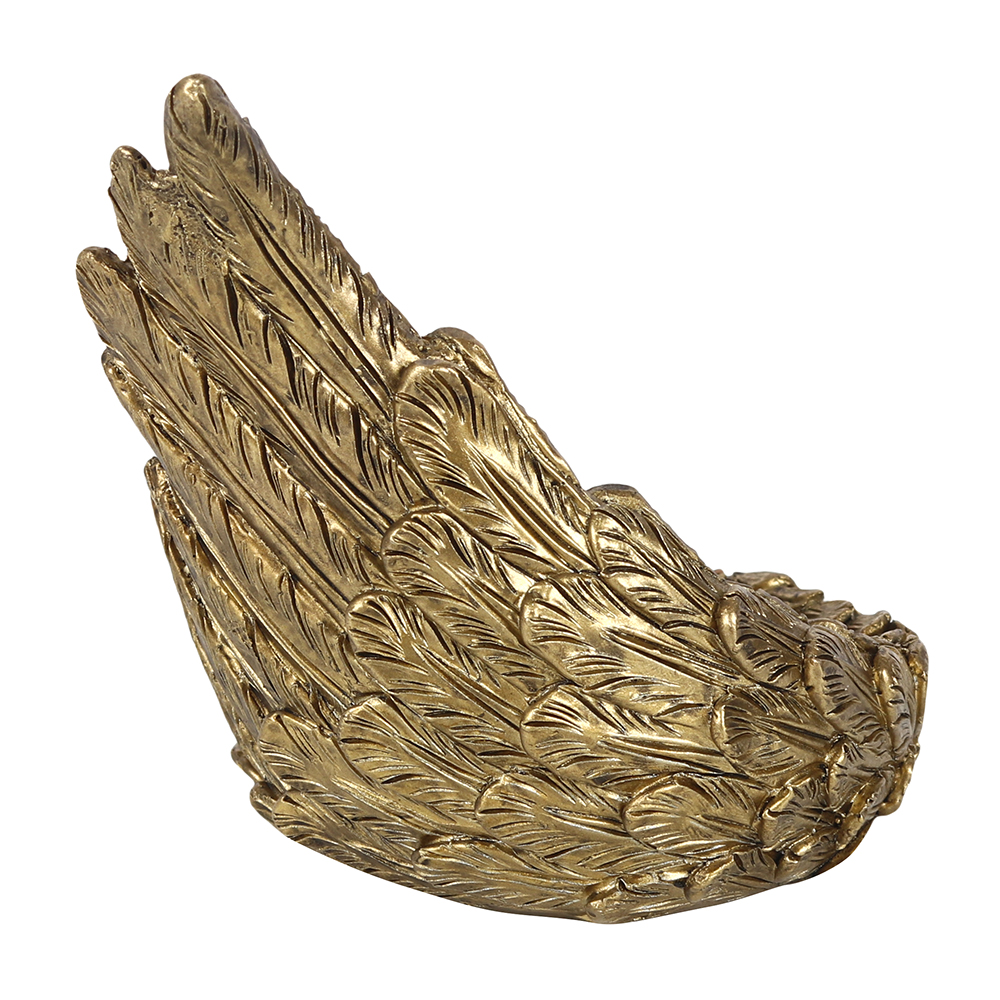 Gold Single Raised Angel Wing Candle Holder1