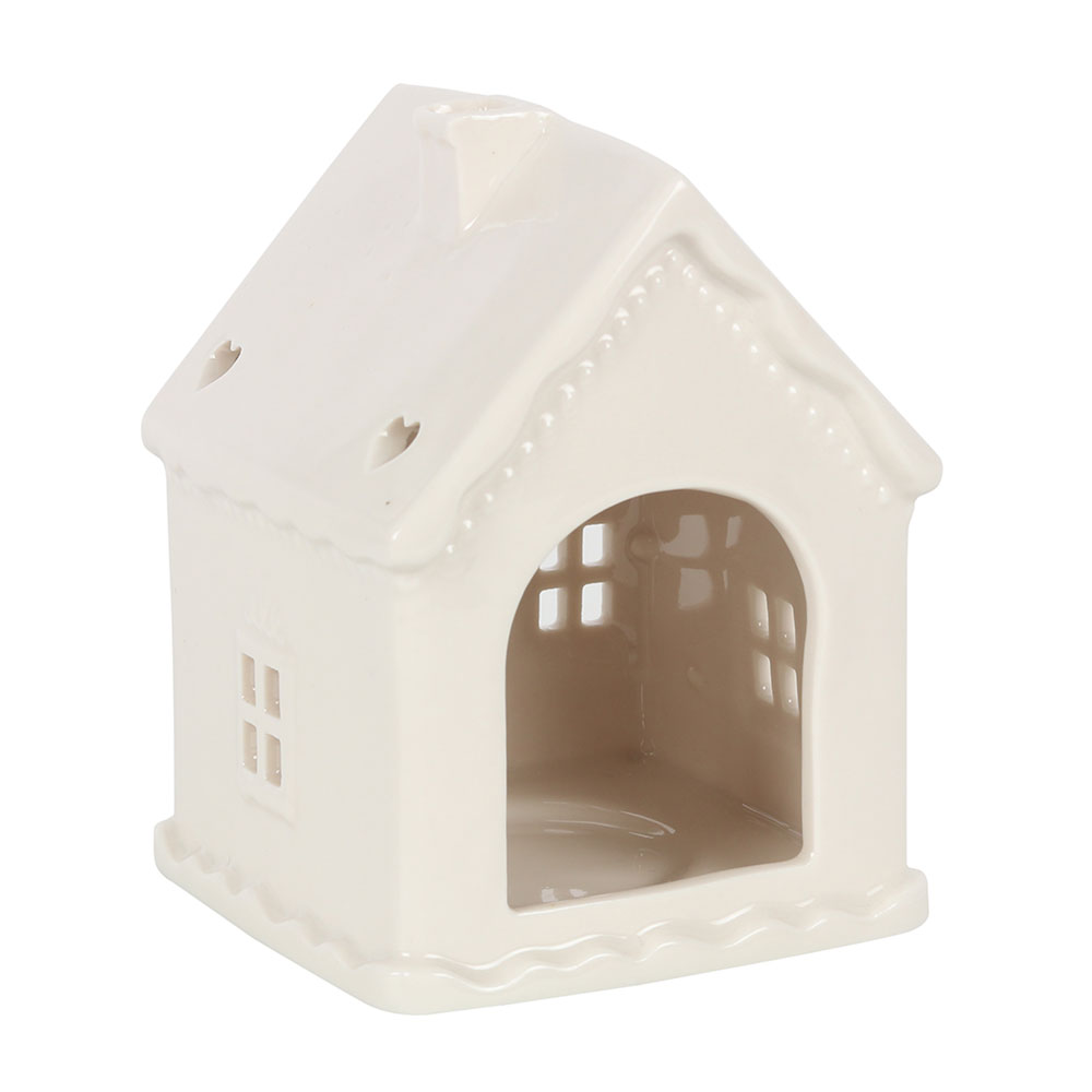 White Gingerbread House Tealight Holder1