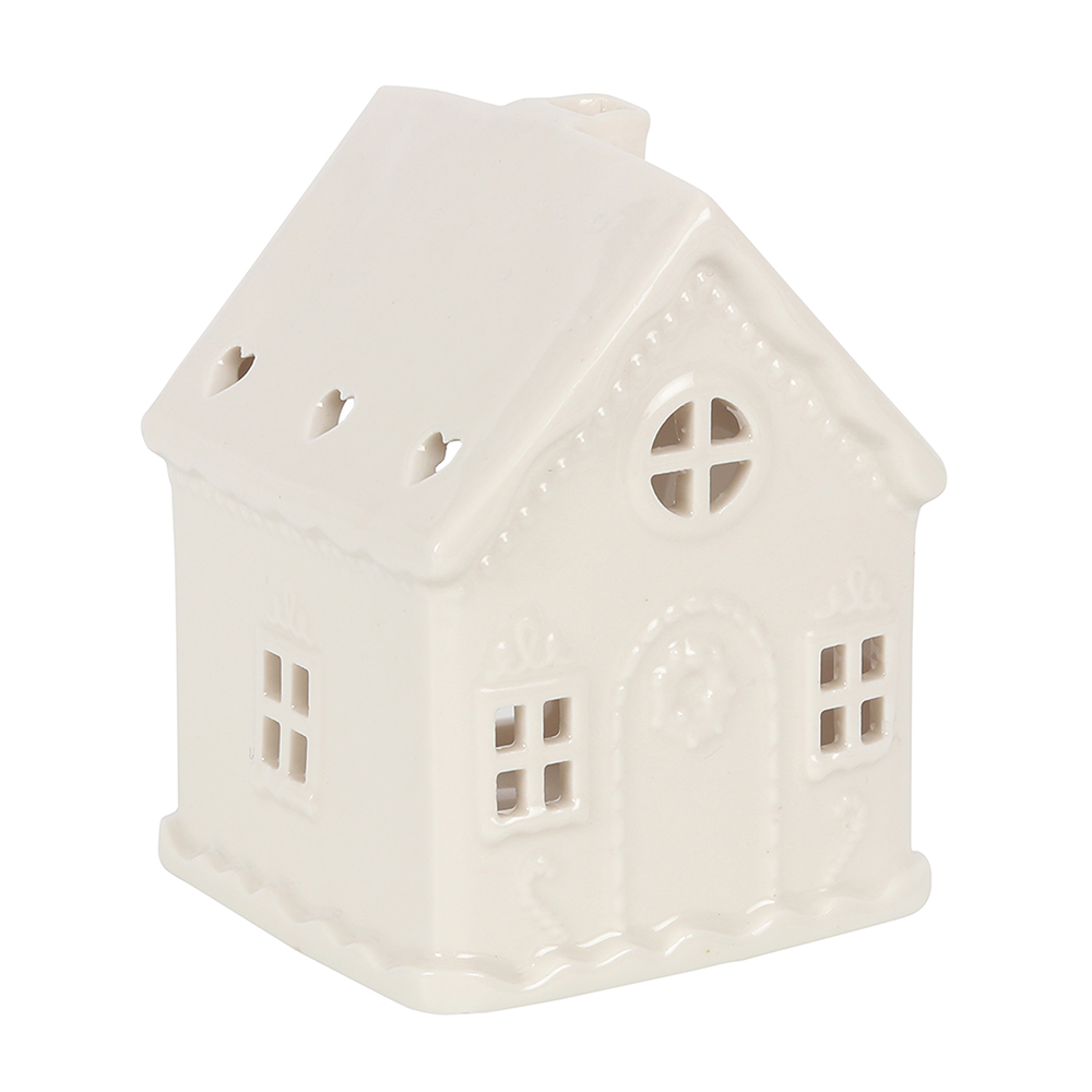 White Gingerbread House Tealight Holder2