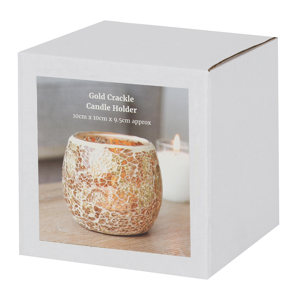 Large Gold Crackle Glass Candle Holder1