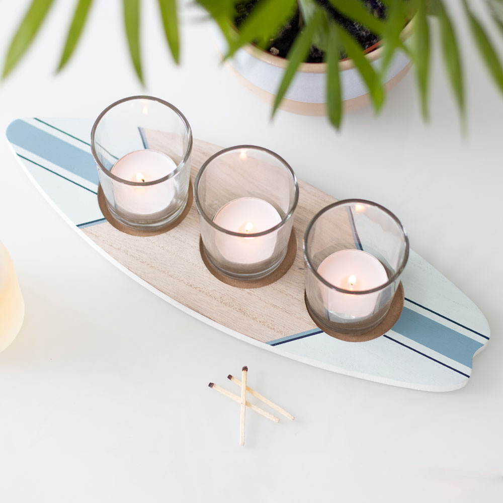 Surfboard Triple Tealight Holder2