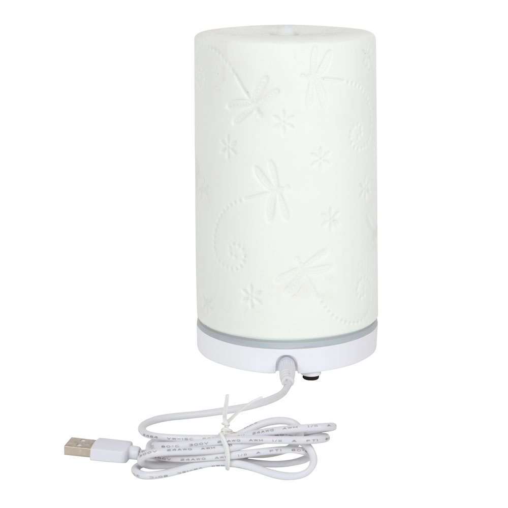 White Ceramic Dragonfly Electric Aroma Diffuser1