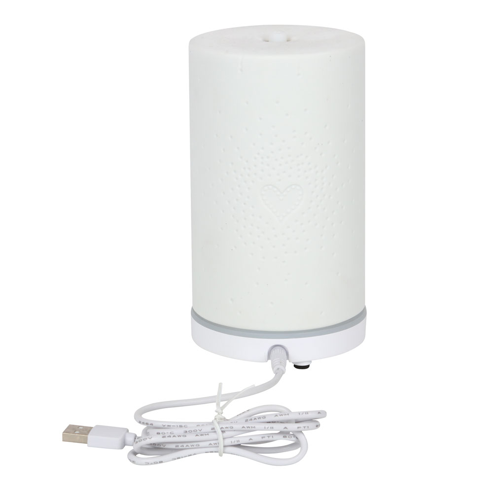 White Ceramic Heart Scatter Electric Aroma Diffuser1