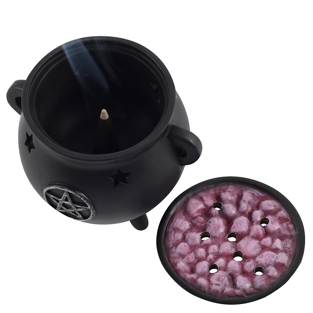 Pentagram Cauldron Incense Cone Holder2