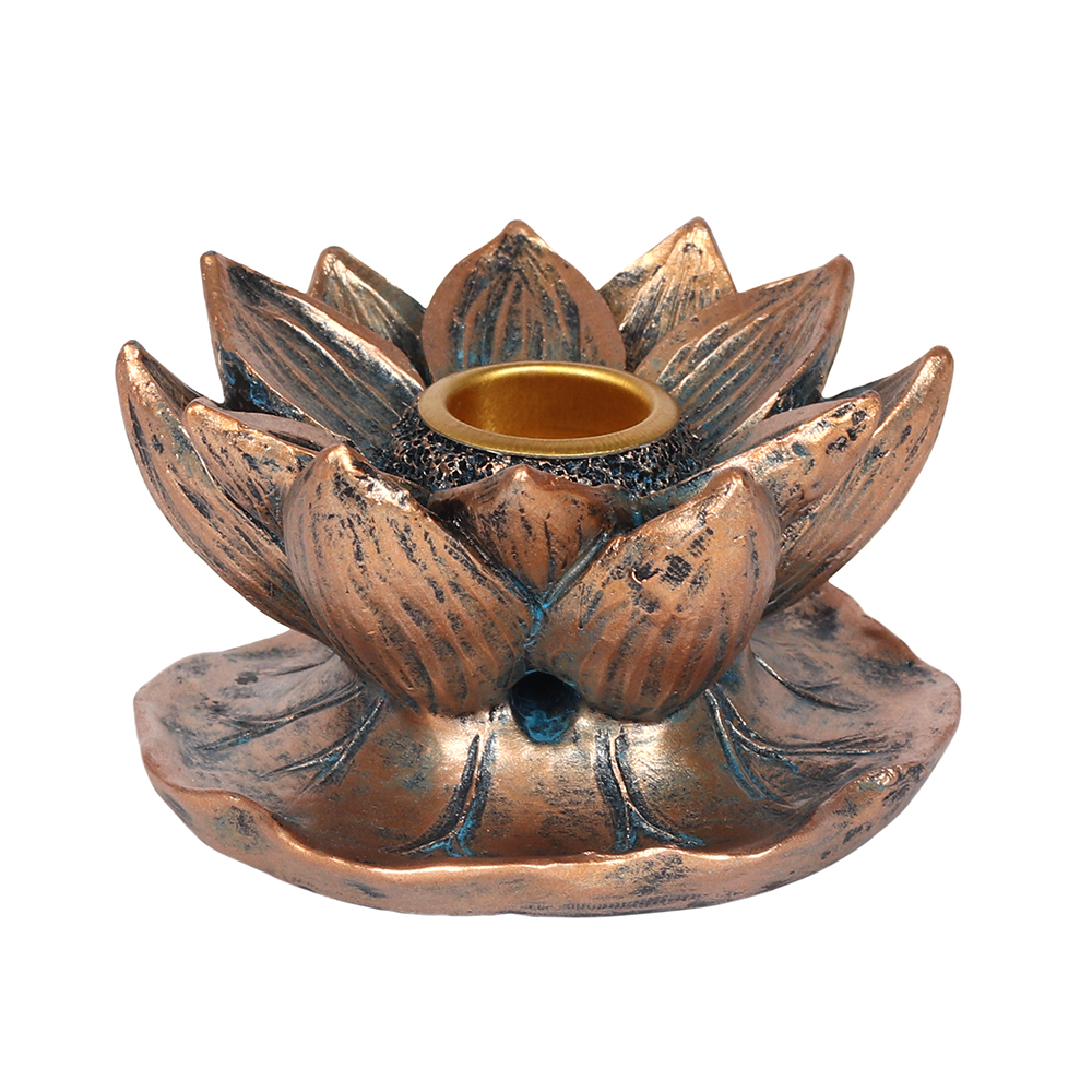Bronze Lotus Backflow Incense Burner2
