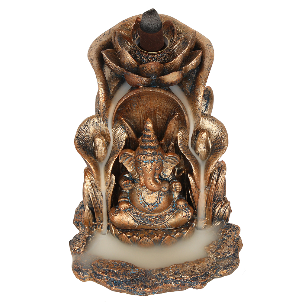 Bronze Ganesh Backflow Incense Burner1