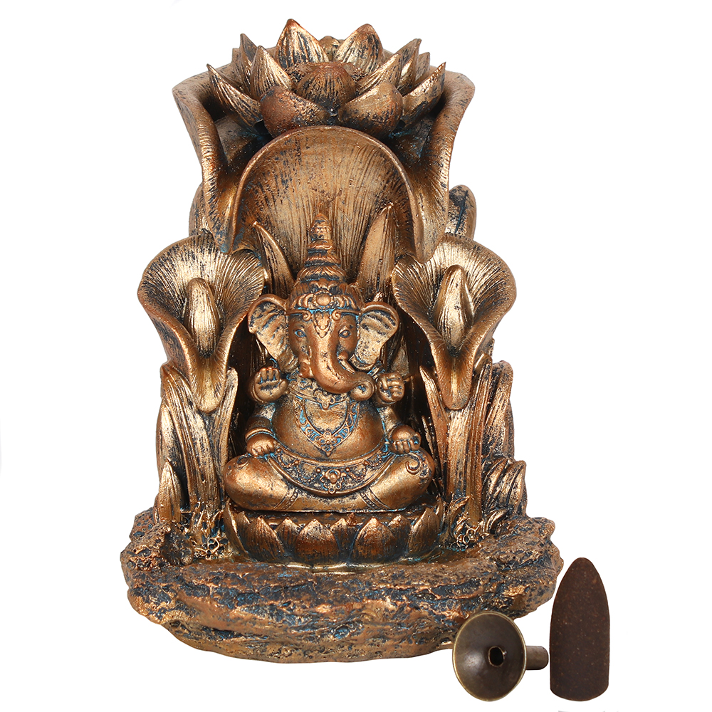 Bronze Ganesh Backflow Incense Burner2