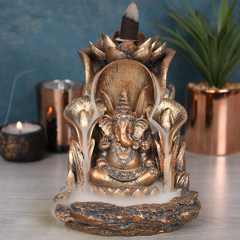 Bronze Ganesh Backflow Incense Burner3