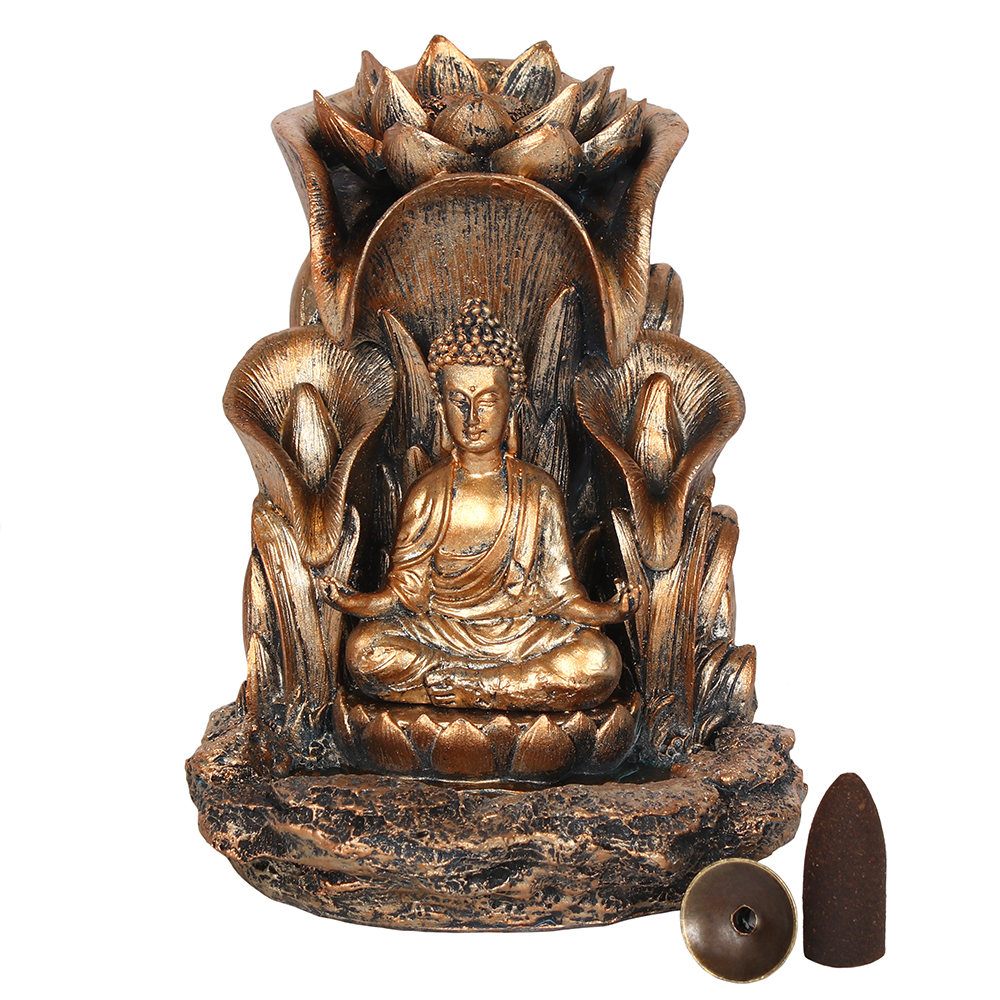 Bronze Buddha Backflow Incense Burner2