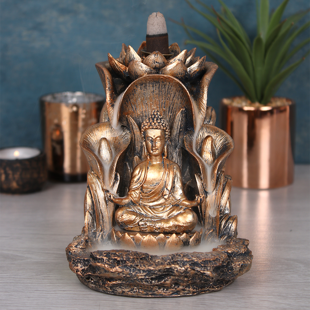Bronze Buddha Backflow Incense Burner3