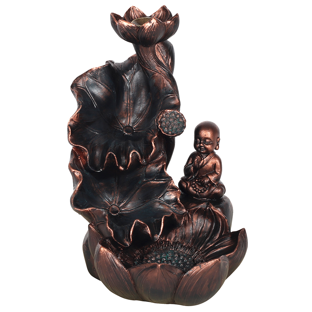 Bronze Effect Buddha Backflow Incense Burner1