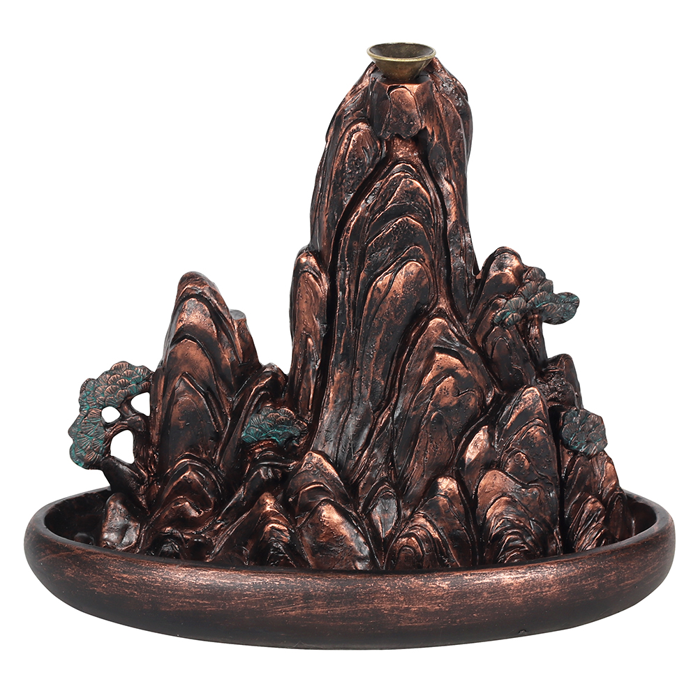 Bronze Effect Island Backflow Incense Burner1