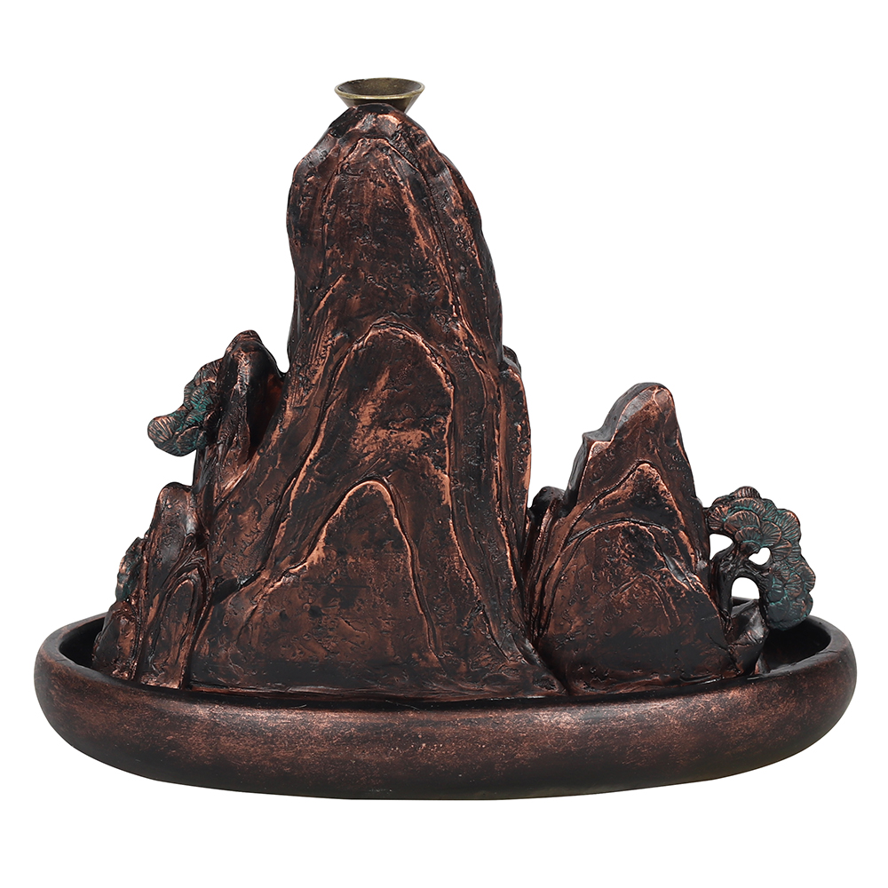 Bronze Effect Island Backflow Incense Burner2