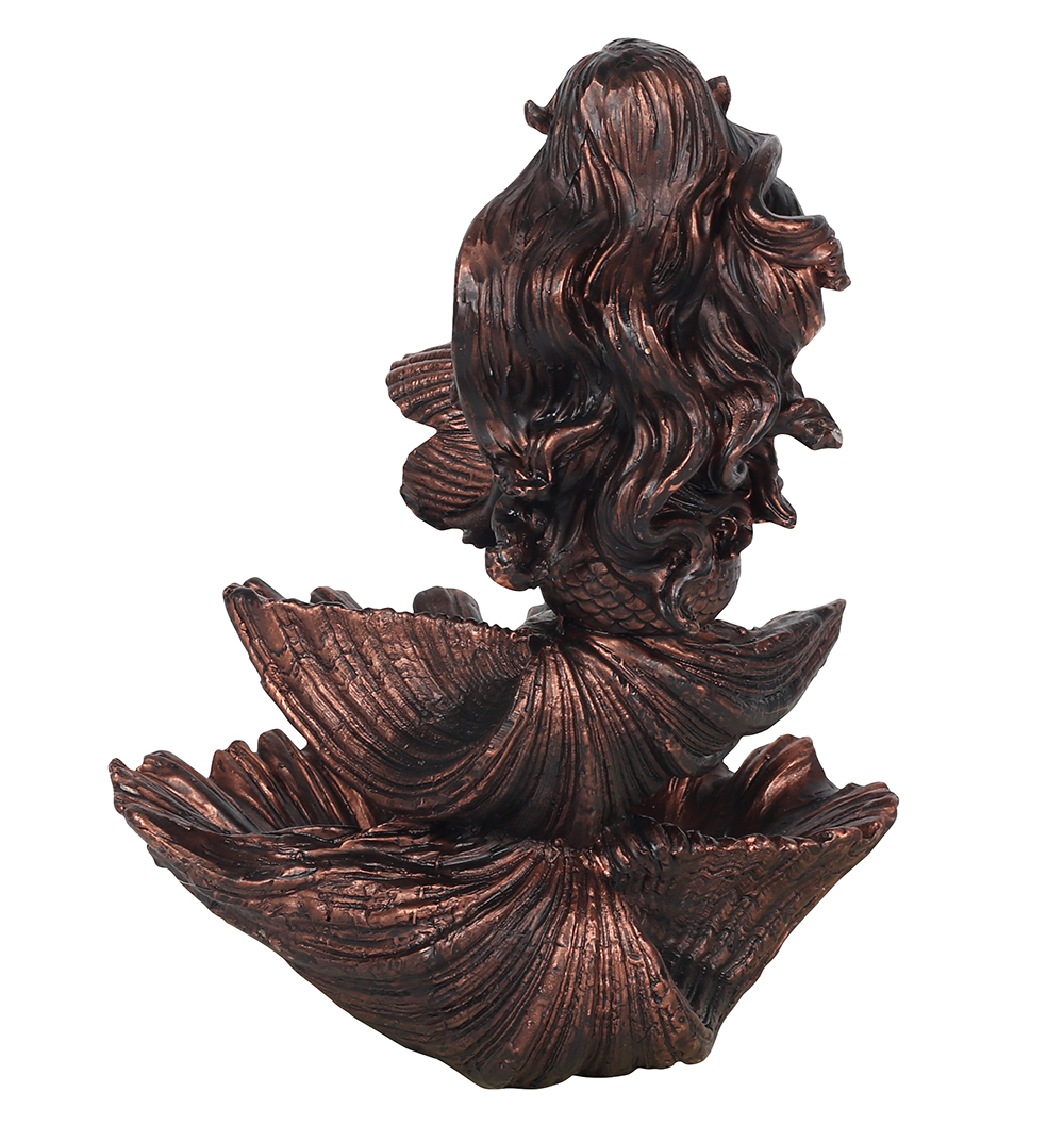 Bronze Effect Mermaid Backflow Incense Burner2