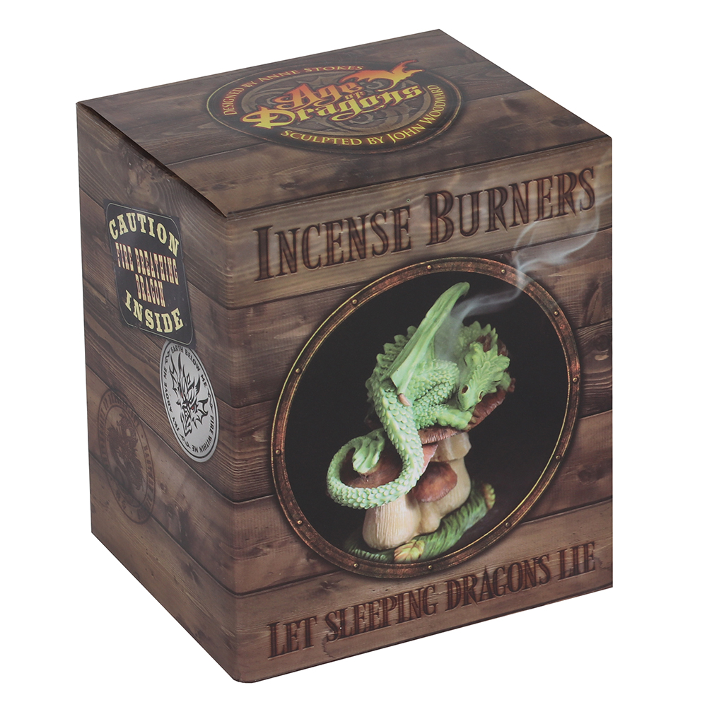 Green Dragon Incense Cone Burner by Anne Stokes3