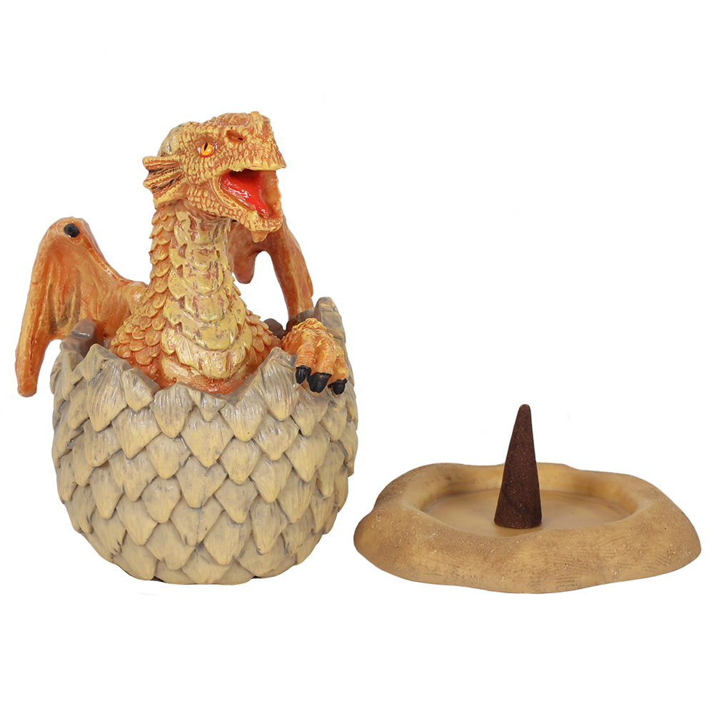 Yellow Hatching Dragon Incense Cone Burner3