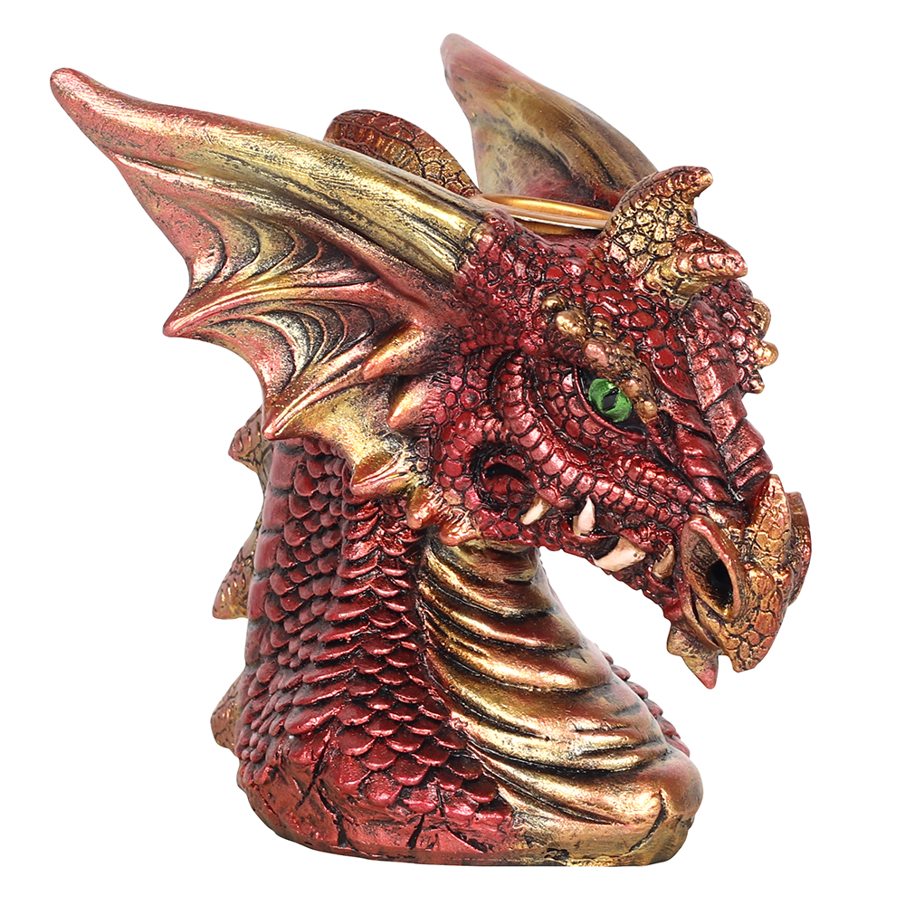 Small Red Dragon Head Backflow Incense Burner2