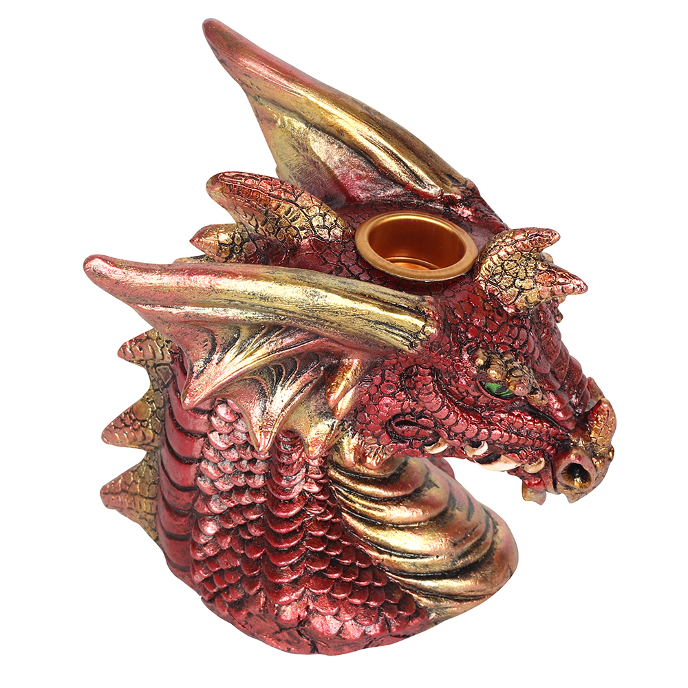 Small Red Dragon Head Backflow Incense Burner3