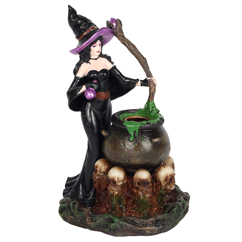 Witch with Cauldron Backflow Incense Burner1