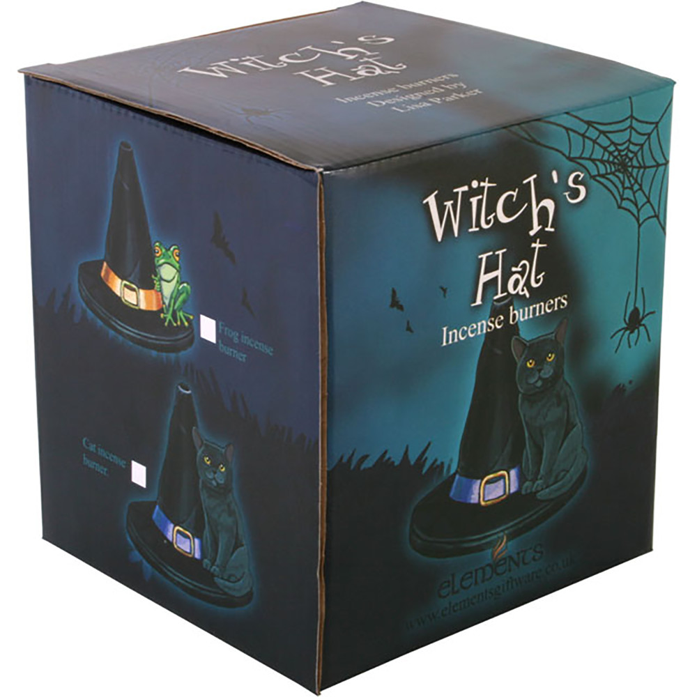 Witch Hat With Cat Incense Cone Holder1