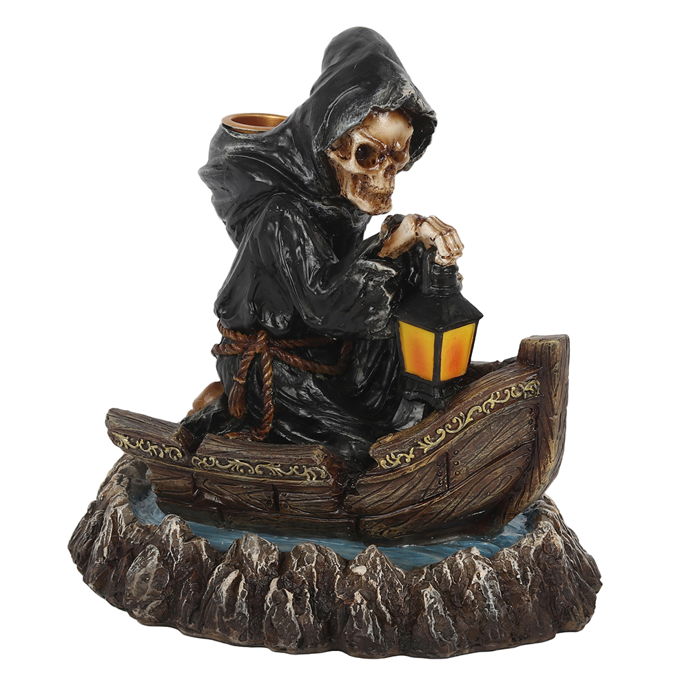 Grim Reaper Boat Backflow Incense Burner1