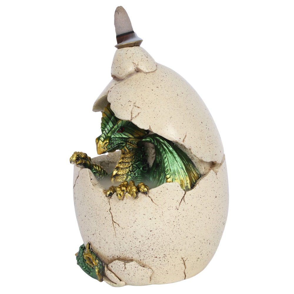 Green Dragon in Egg Backflow Incense Burner1