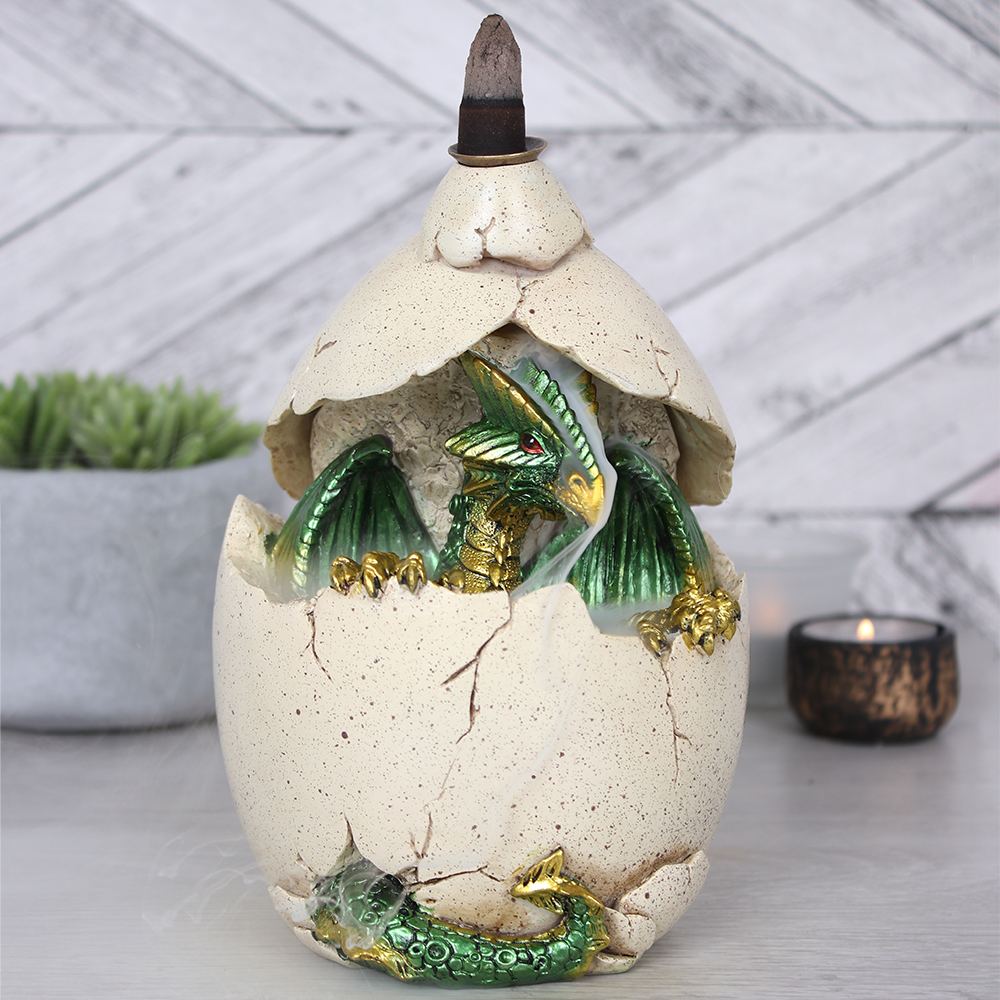 Green Dragon in Egg Backflow Incense Burner5