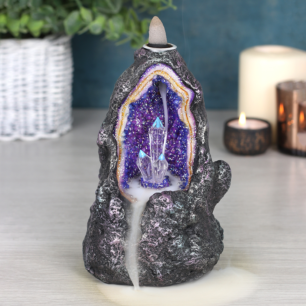 Glowing Crystal Cave Backflow Incense Burner3