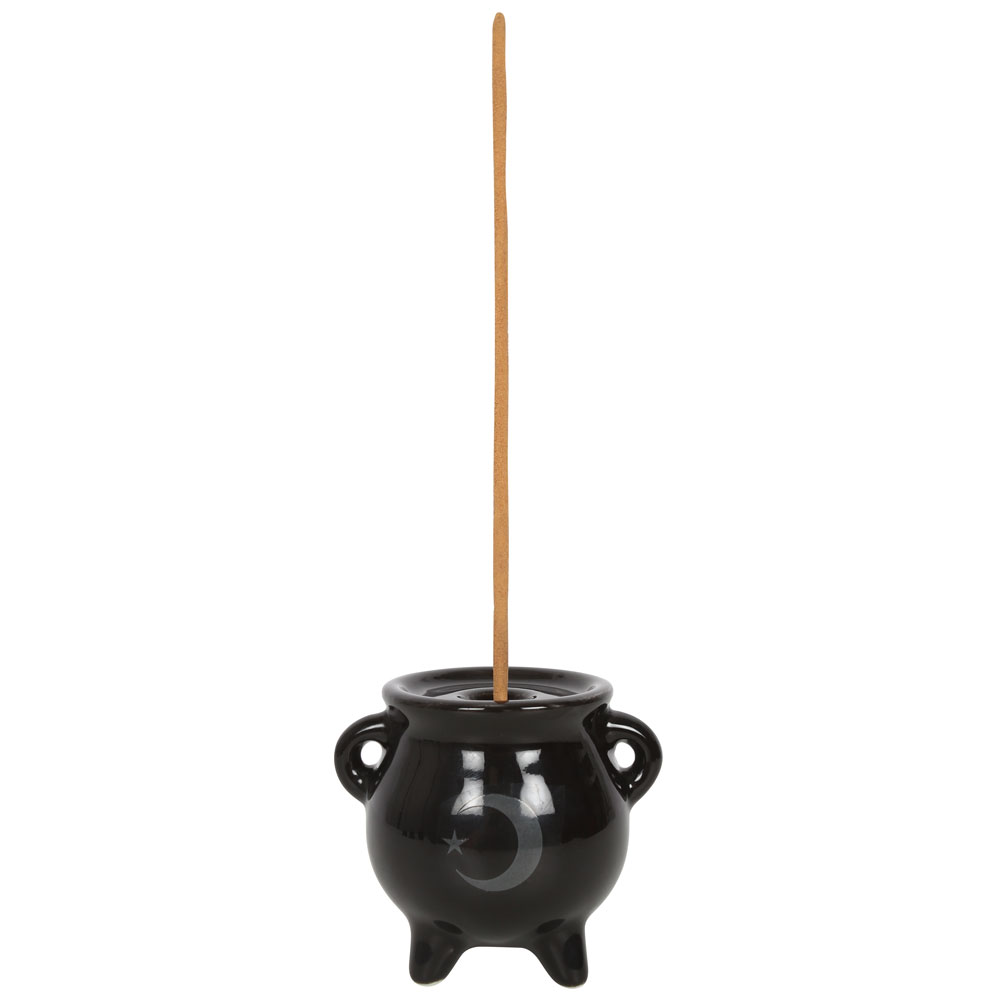 Mystical Moon Cauldron Ceramic Incense Holder1