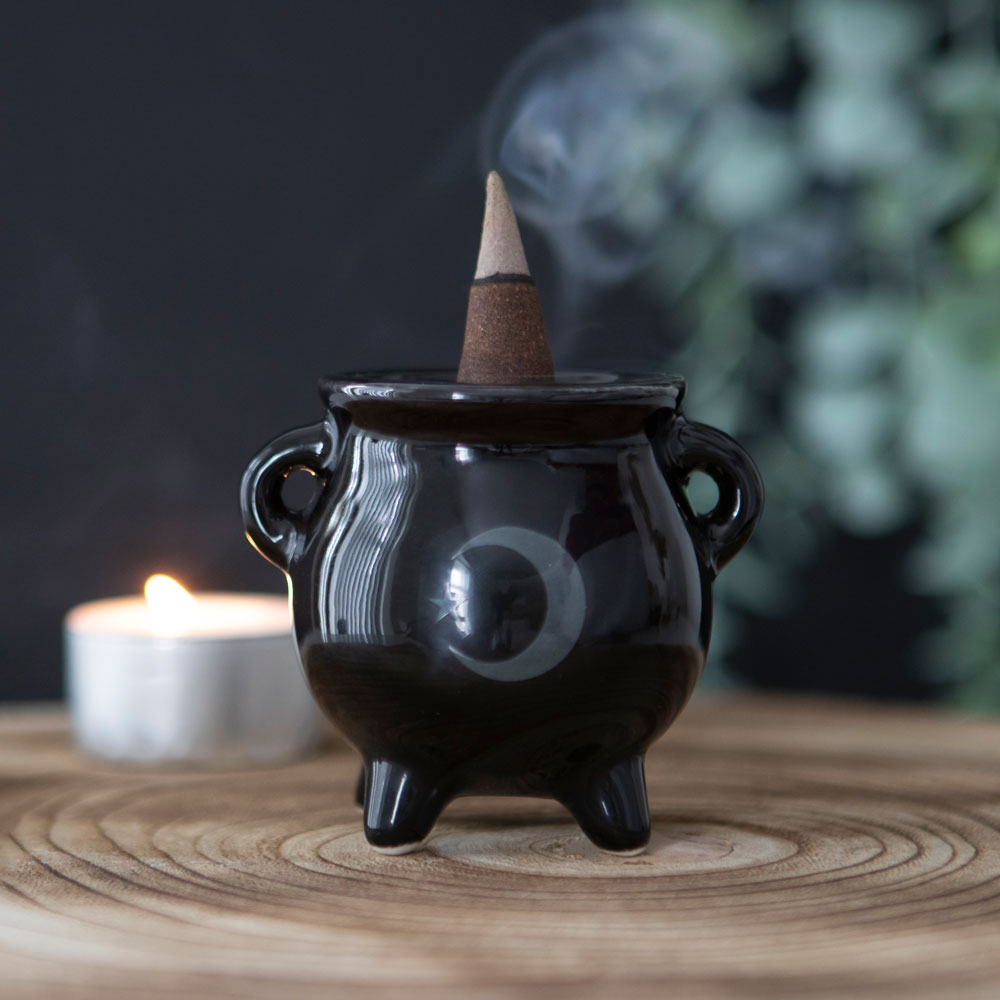 Mystical Moon Cauldron Ceramic Incense Holder5