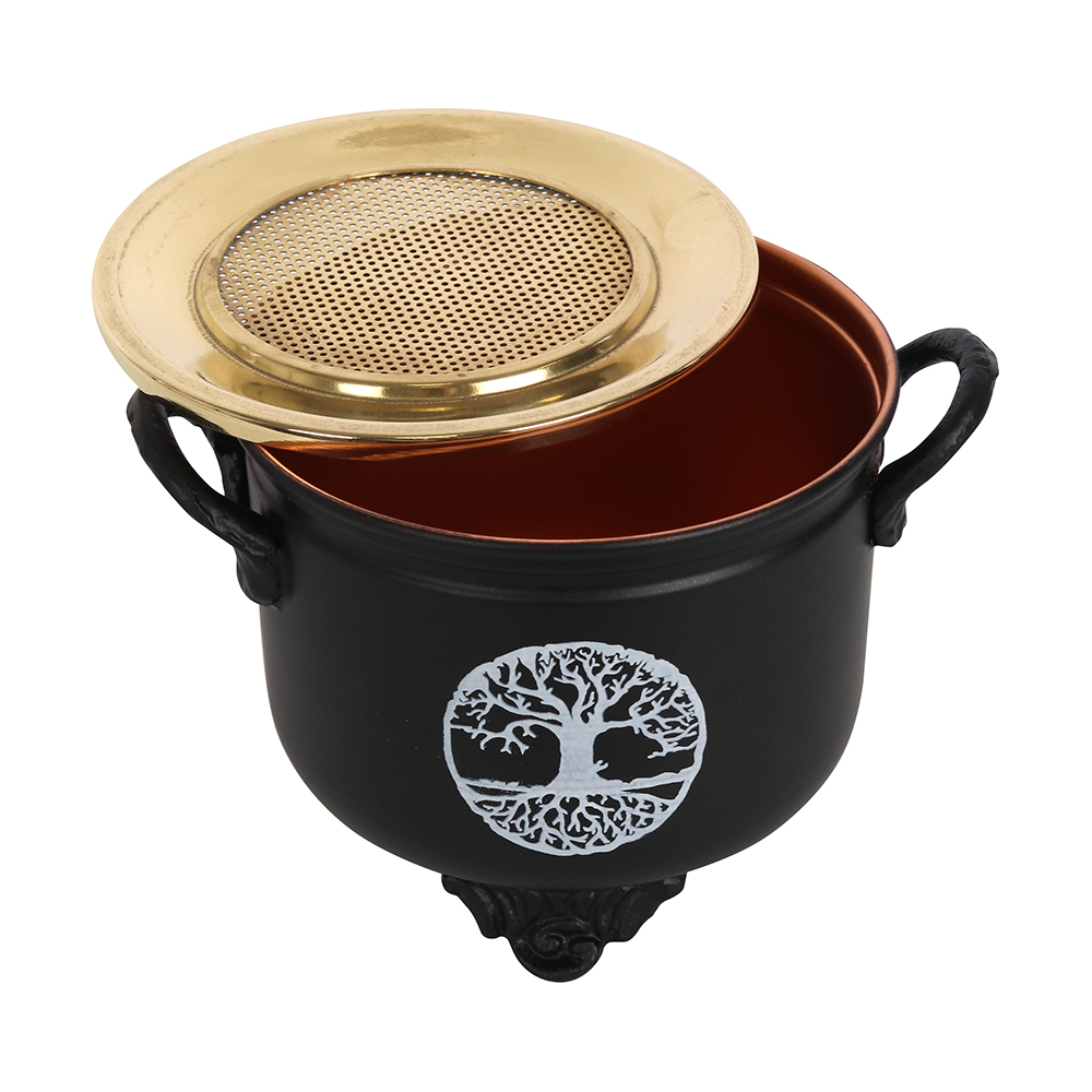Tree of Life Cauldron Resin Incense Burner1