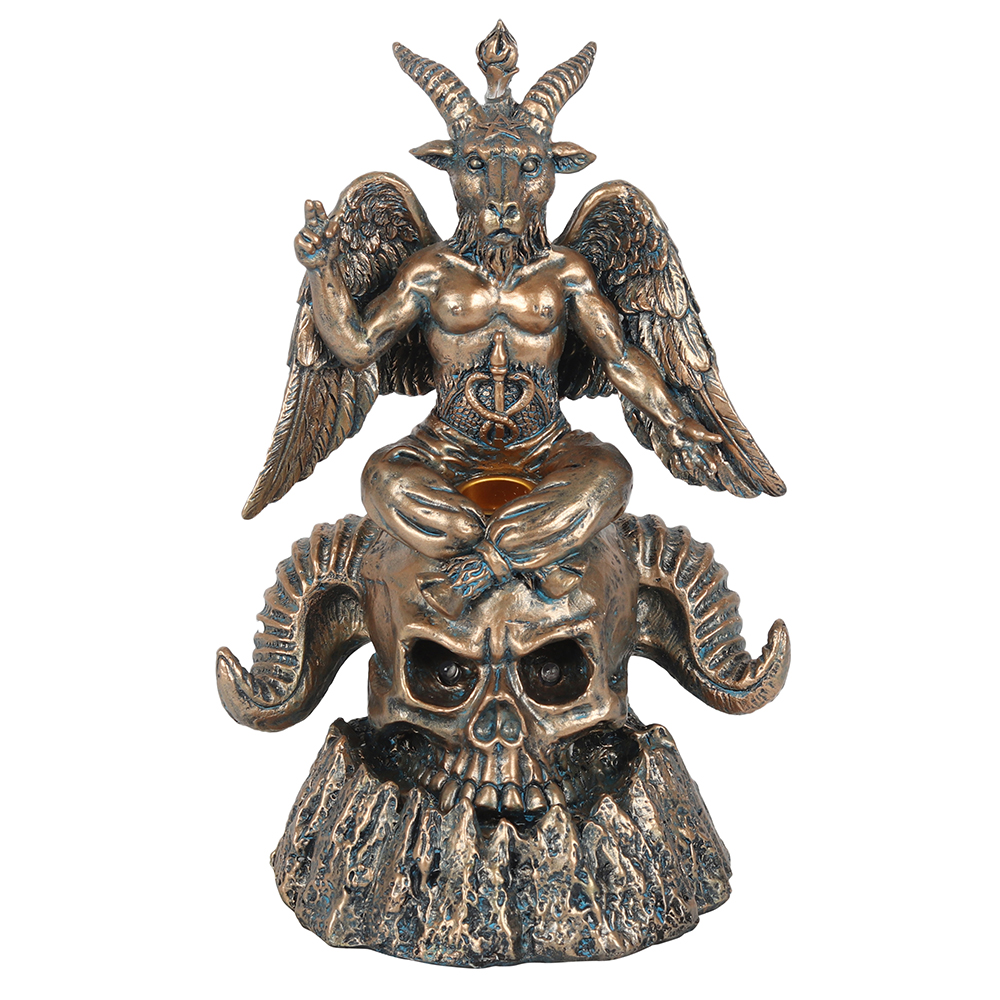 Gold Baphomet LED Backflow Incense Burner1