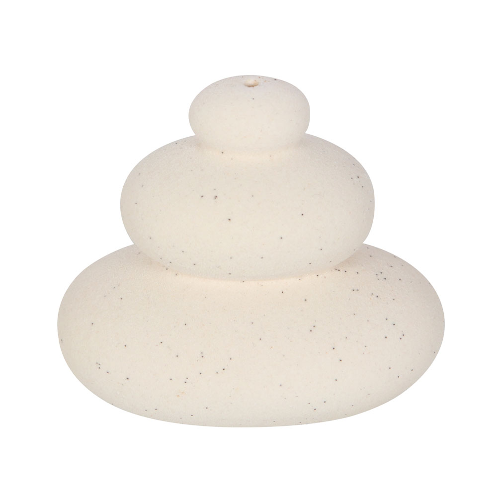Cream Speckle Balancing Stones Incense Stick Holder2