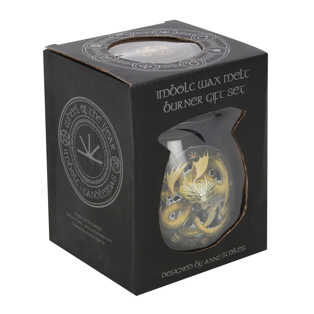 Imbolc Wax Melt Burner Gift Set by Anne Stokes2