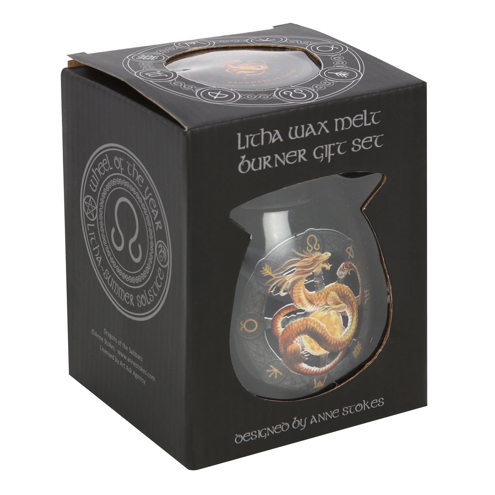 Litha Wax Melt Burner Gift Set by Anne Stokes2