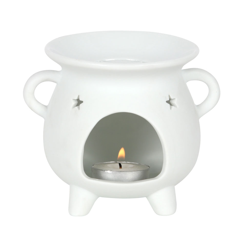 White Pentagram Cauldron Oil Burner2