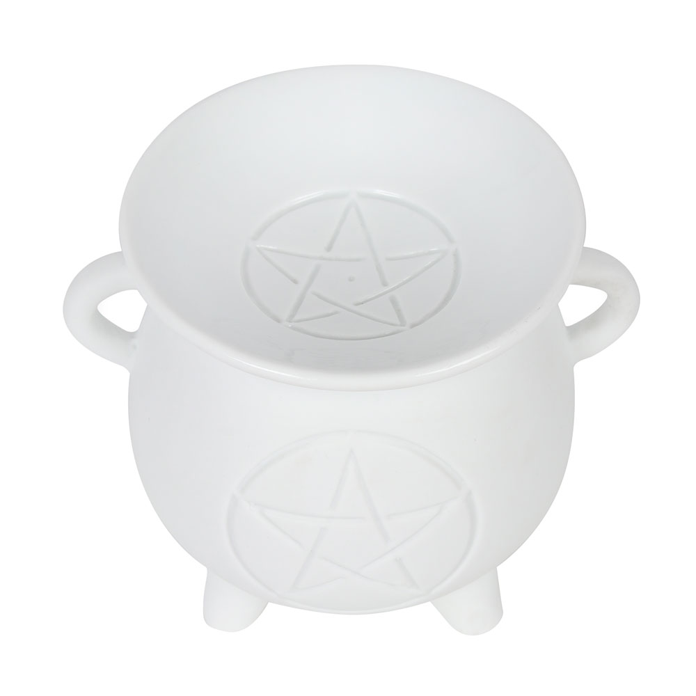 White Pentagram Cauldron Oil Burner3