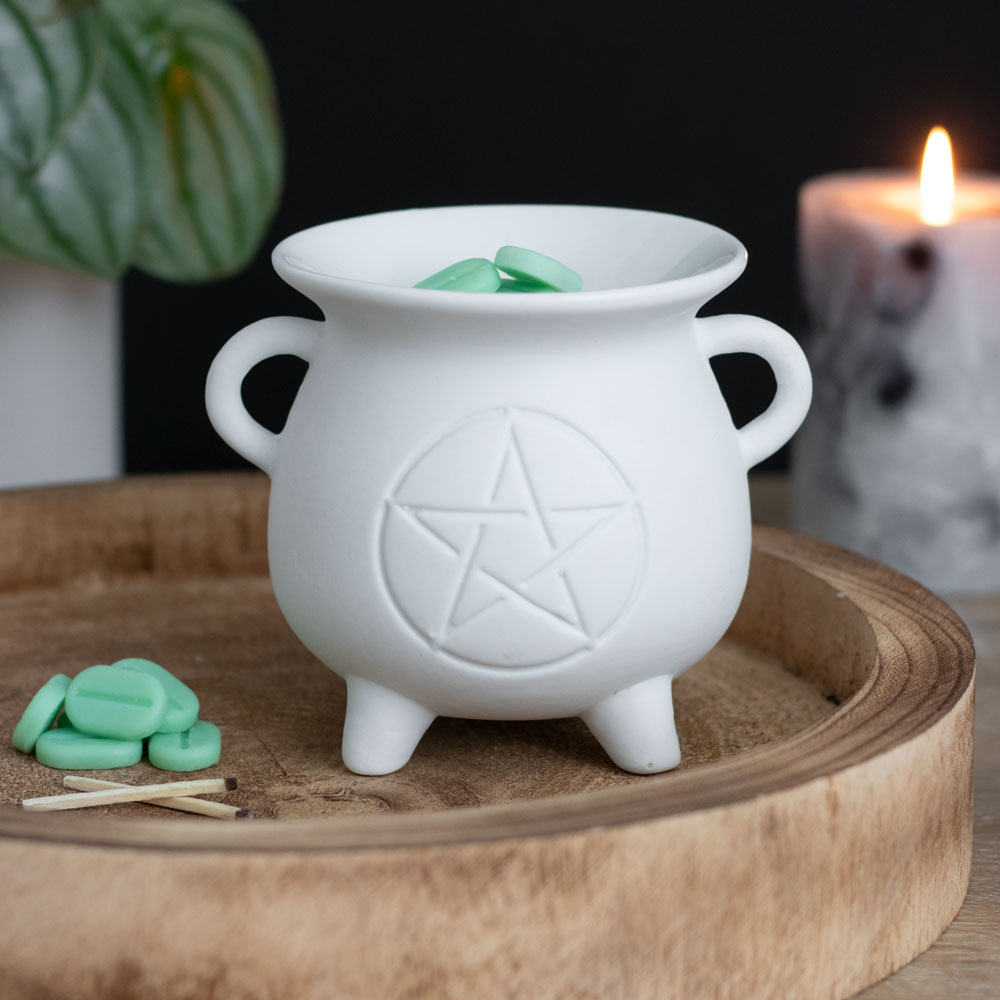 White Pentagram Cauldron Oil Burner5