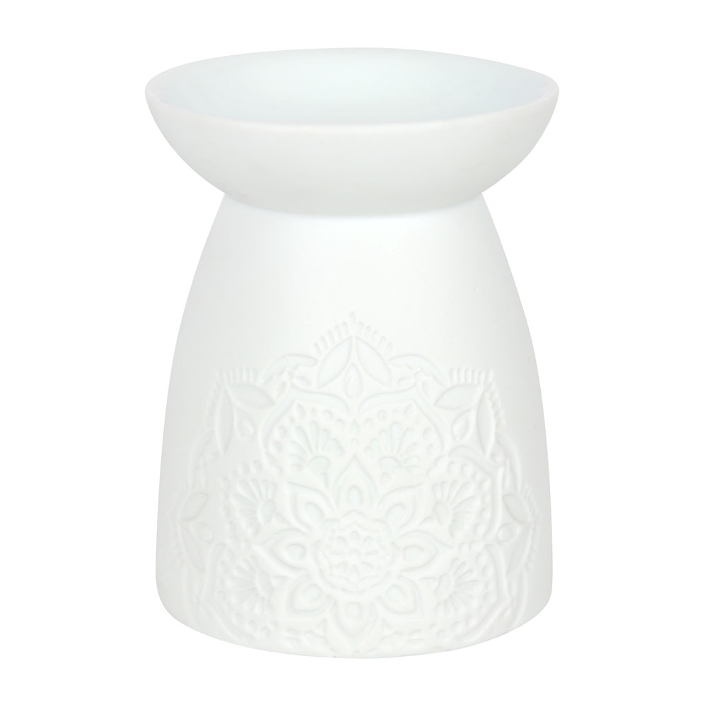 White Ceramic Mandala Oil Burner1
